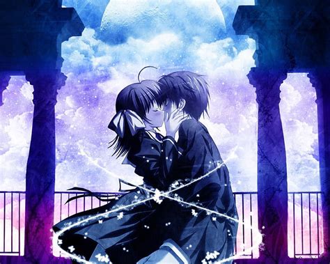 Love Kiss Anime Couple Kiss Hd Wallpaper Pxfuel