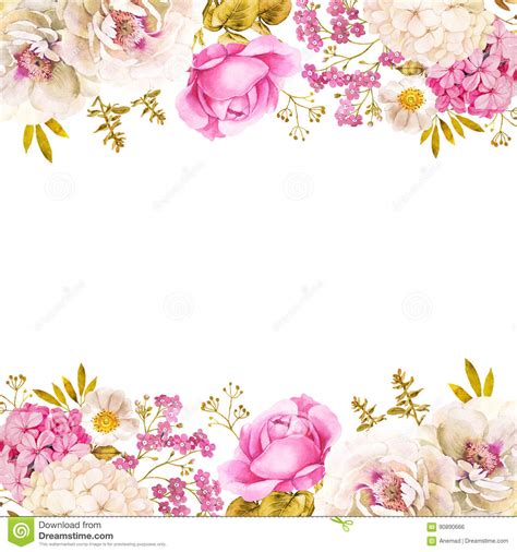 Floral Decoration Wedding Background In Pink White And Gold Stock
