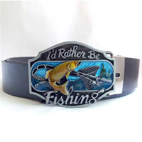 T Disom Id Rather Be Fishing Belt Buckle Mens Fashion Accessories