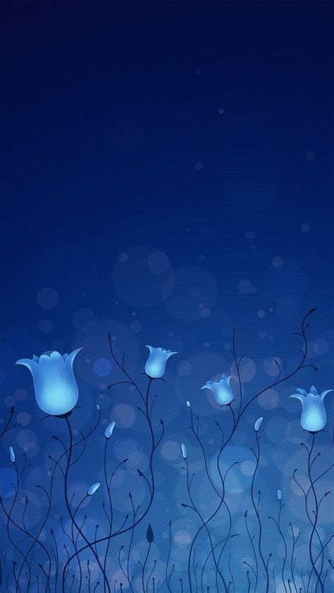 Blue Tulips With Halos Wallpaper Free Iphone Wallpapers