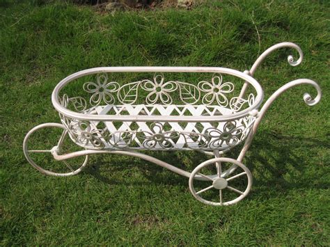 Bentley Garden Wrought Iron Decorative Wheelbarrow Planter Ornament