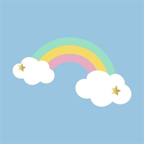 Rainbow On Clouds Magical Vector Free Vector Rawpixel