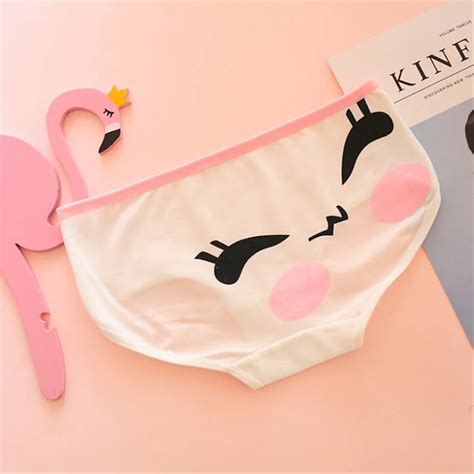 Buy Girls Cartoon Cute Face Printing Cotton Panties Underwear Women Sexy