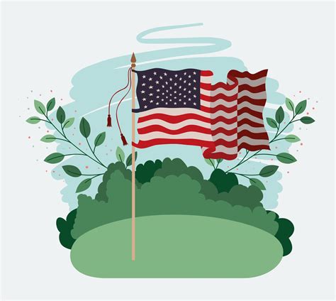 United States Of America Flag Waving In The Field 2071216 Vector Art At