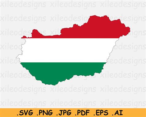 Hungary Flag Map Hungarian Svg Circut Cut File Country Etsy