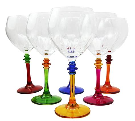 Nice Italian Import Celebration Internet Hosting Multi Coloration 14ozwine Glass Set Of 6