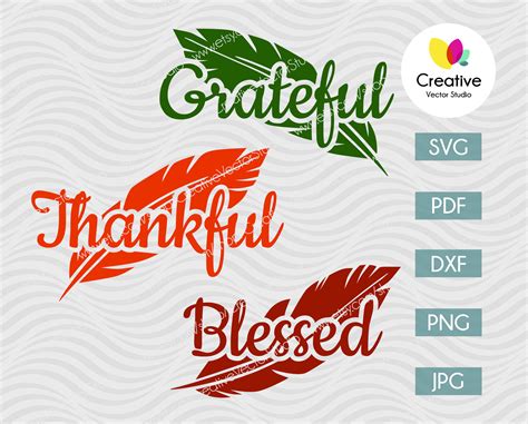 Grateful Thankful Blessed SVG Creative Vector Studio