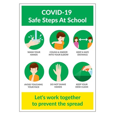 Covid 19 Safe Steps At School Sign