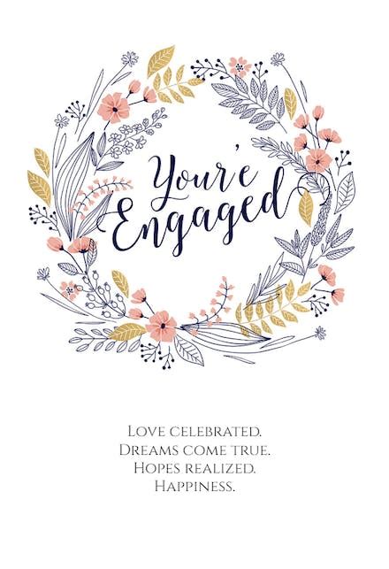 Wishes Engagement Congratulations Card Free Greetings Island