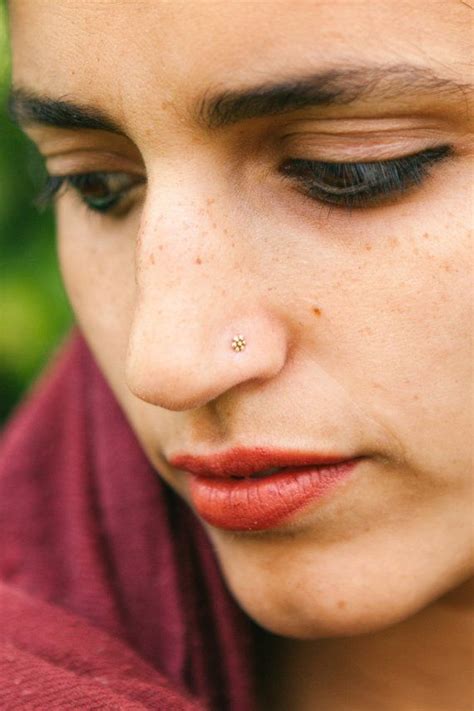 Silver Flower Nose Stud Handmade Nose Jewelry Delicate Classic Nose