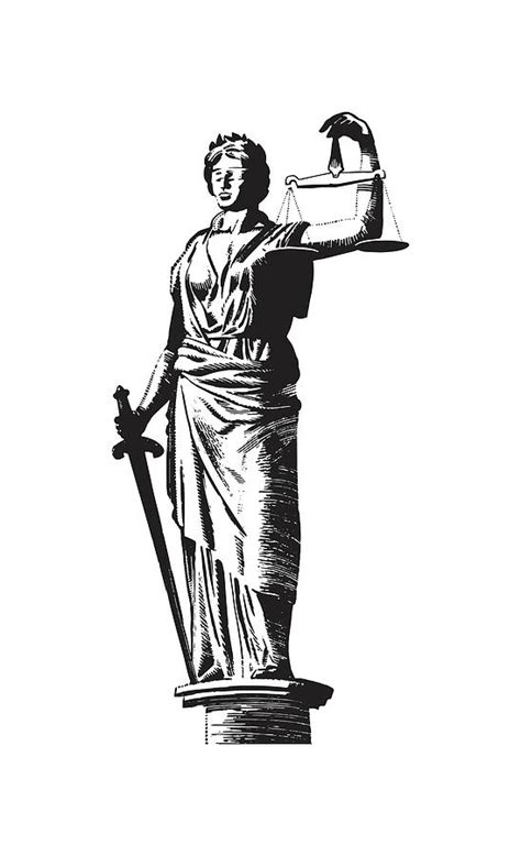 Lady Justice Statue Drawing By Csa Images