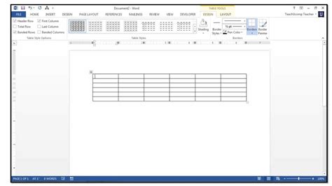 How To Insert Tables In Microsoft Word 2013 Teachucomp Inc