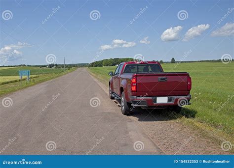 Truck Parked On Rural Road Stock Image Image Of Nature 154832353