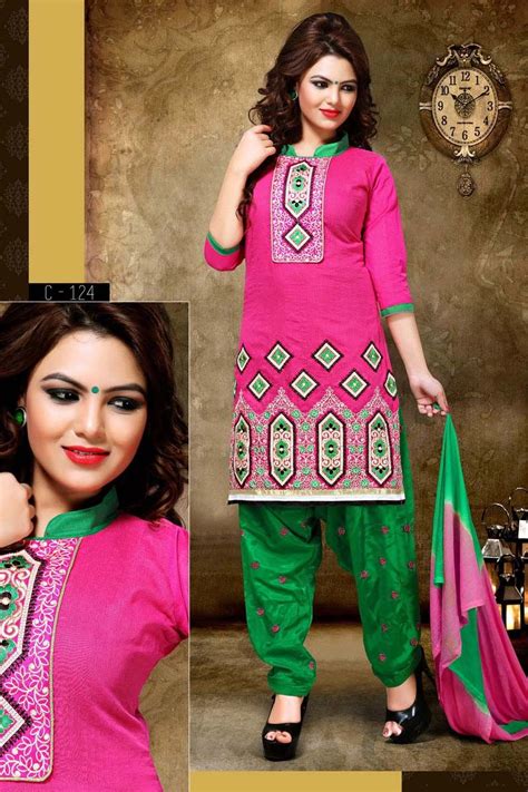 Pink Cotton Punjabi Suit Pink Patiala Suit Pakistani Casual Dresses Designer Salwar Suits