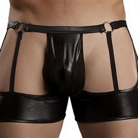 Aliexpress Buy M XL Men Vinyl Leather Boxers Short Underwear