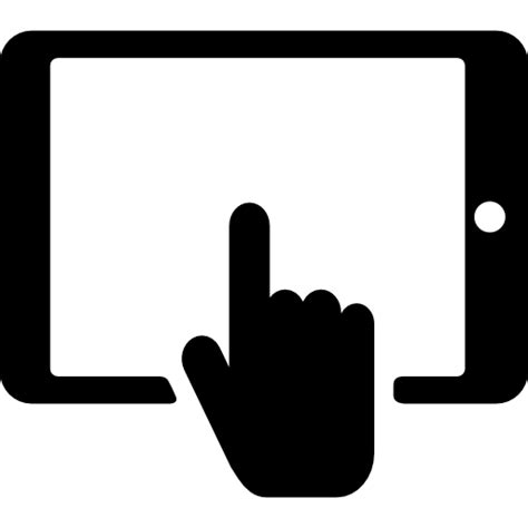 Hand Touching Tablet Screen Free Icon