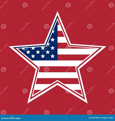 Us Flag In The Shape Of A Star Stock Vector Illustration Of Shape