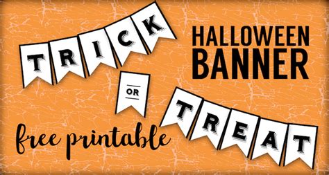 Trick Or Treat Banner Free Printable Halloween Crafts Paper Trail