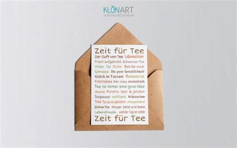 Zeit Für Tee Postkarte KlÖnart