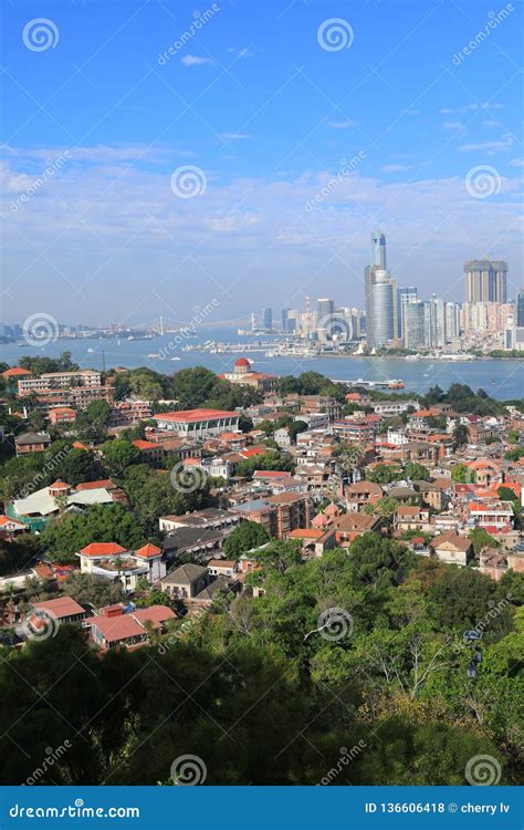 Beautiful Xiamen Skyline Scenery Of Fujian Province Editorial Stock