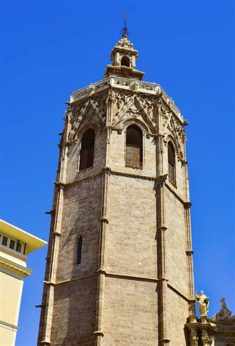 The Bell Tower Of The Cathedral In Valencia Spain Stock Photo Image