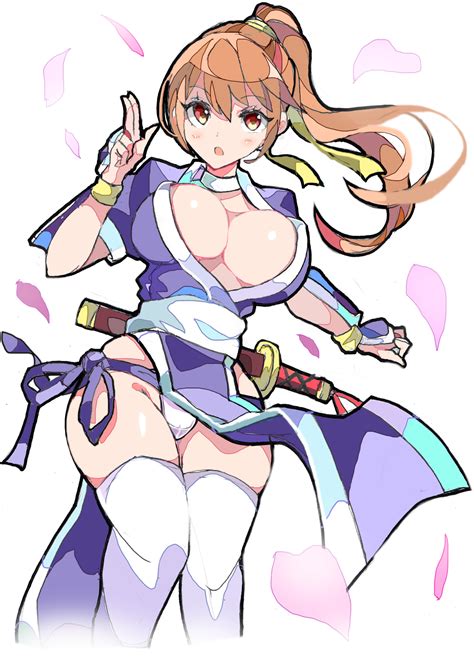 Kasumi Doa Dead Or Alive Highres 1girl Bare Hips Breasts Cleavage Large Breasts
