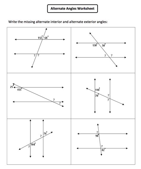 Lines And Angles Worksheet
