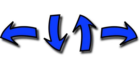 Arrow Left Right Down Up Blue Png Picpng