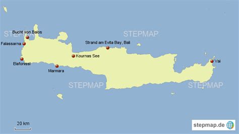 Stepmap Top 10 Strände Kretas Landkarte Für Griechenland