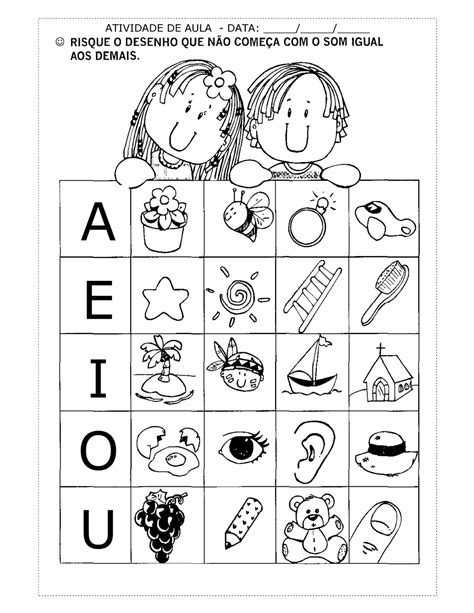 Atividades Infantis Com As Vogais Desenhos Para Colorir