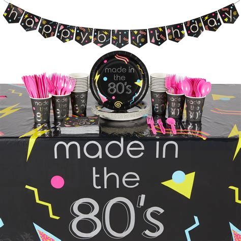 Serves 24 Guests 80s Birthday Party Decorations Party Supplies Bundle