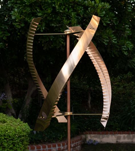 Stanwood Wind Sculpture Kinetic Copper Triple Spinner Standing