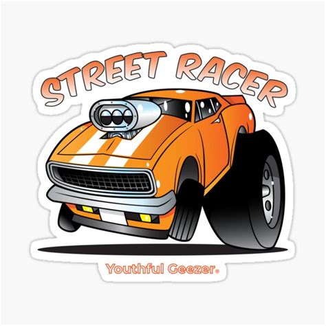 Street Racer Cartoon Car Toon Sticker For Sale By Youthfulgeezer Redbubble