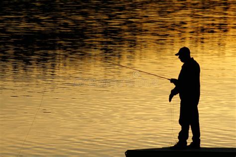 Fishing At Sunset Stock Photo Image Of Background Evening 2351408