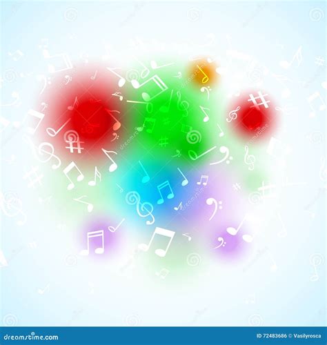 Vector Abstract Music Notes Colorful Musical Background Stock Vector