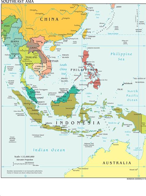 bol.com | Poster Kaart Zuidoost-Azië - Large 70x50 - Landkaart/Atlas ...