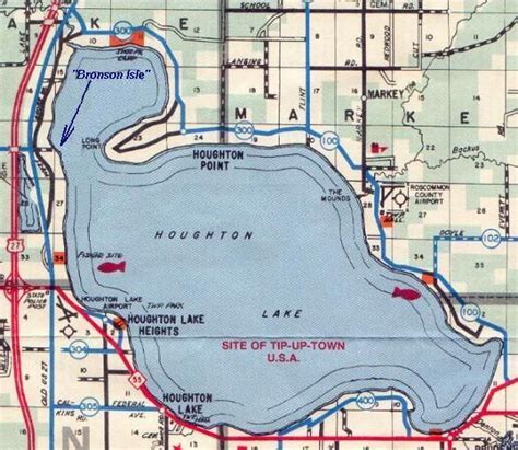 Map Of Houghton Lake Michigan Otsego Lake Houghton Lake Roscommon
