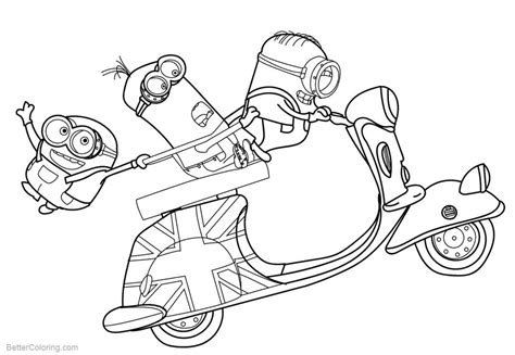 Download and print these despicable me printable coloring pages for free. Despicable Me Minion Coloring Pages Motorcycle Running ...