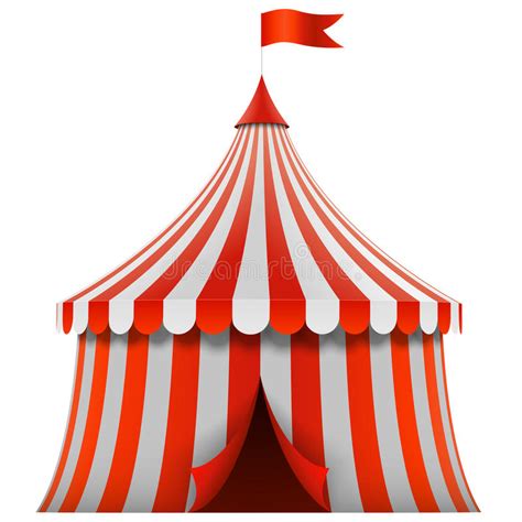 Vermelho E Branco Listra A Tenda Do Circus Ilustração Do Vetor