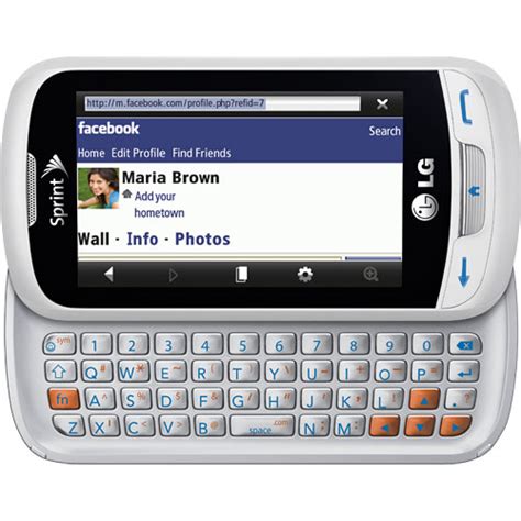 Lg Rumor Reflex Basic Texting Slider White Phone Sprint Excellent