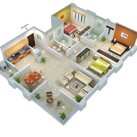 Denah rumah satu ini terbilang cukup minimalis, terdiri dari 2 kamar tidur, 1 ruang makan, 1 ruang ruang keluarga, 1 dapur dan 1 kamar mandi. Wow ! Ini Dia Denah Rumah Minimalis Type 45 3 Kamar Terbaru