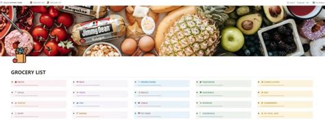 6 Free Notion Grocery List Templates