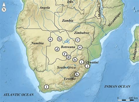 A Map Of Southern Africa Showing Areas Mentioned In The Text A Nyae