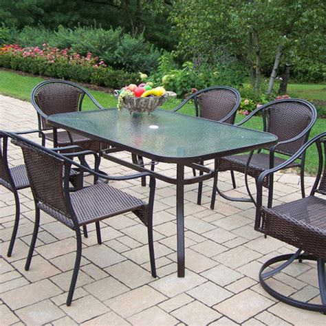 Oakland Living Tuscany All Weather Wicker Patio Dining Set Walmart