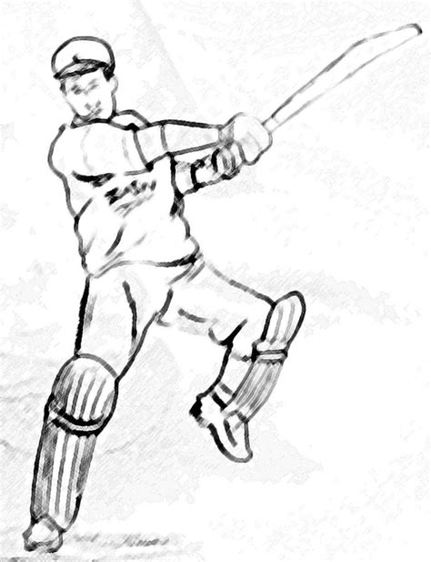 Pencil Sketches And Painting Cricket