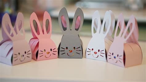 Cricut bunny boxes for Easter filled with candy surprises! So freaking