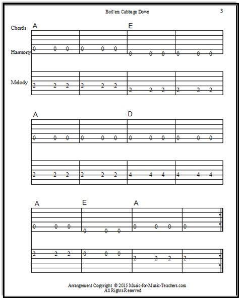 Written for intermediate or intermediate advanced players, comprises pdf sheet music files with audio midi and mp3 files plus interactive sheet music for realtime transposition. Beginner Guitar Song and Fiddle Song Boil'em Cabbage Down: Free Sheet Music