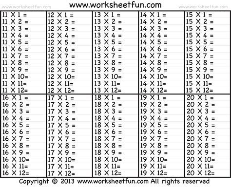 Fitfab Table De Multiplication 6 7 8 9