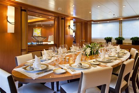Elena V Elegant Dining Area Luxury Yacht Browser By Charterworld