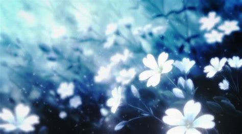 Beautiful Dark Flowers Forest Gof Night Scenery Blue Anime